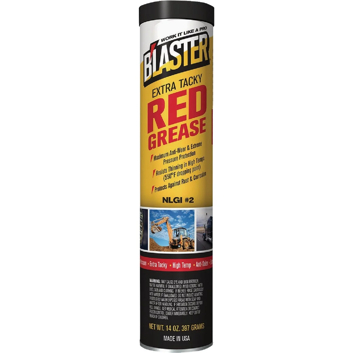 Authentic Blaster 14 Oz. Cartridge Extra Tacky Red Grease Enhanced