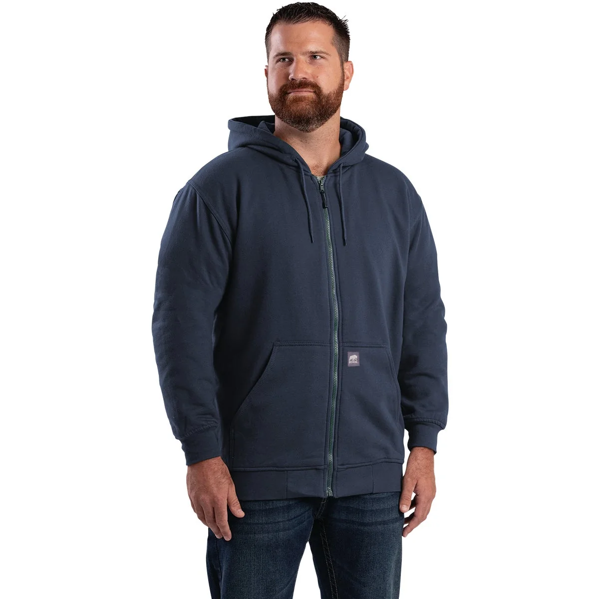 Original Design Berne Heritage XL Navy Thermal-Lined Full-Zip Hooded Sweatshirt Dependable