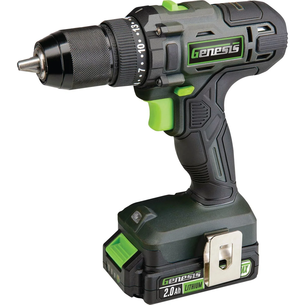 Crafted Genesis 20V 1 2 In. Cordless Drill Driver Kit with 2.0 Ah Battery Charger Relaxed