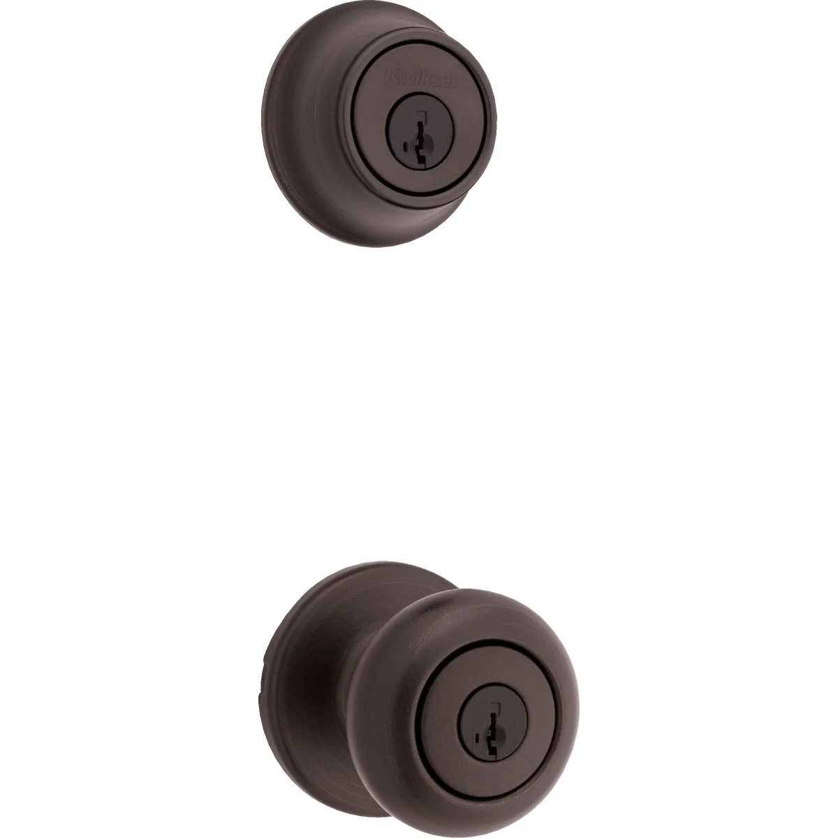 Minimalist Kwikset Cove Venetian Bronze Deadbolt Door Knob Combo with Smartkey Dependable