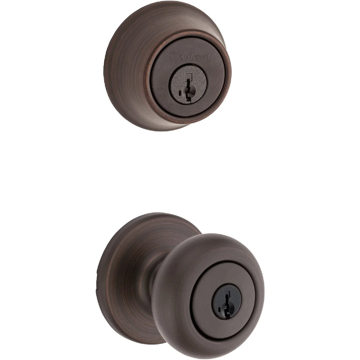 Outstanding Kwikset Cove Venetian Bronze Deadbolt and Door Knob Combo With SmartKey Detailed
