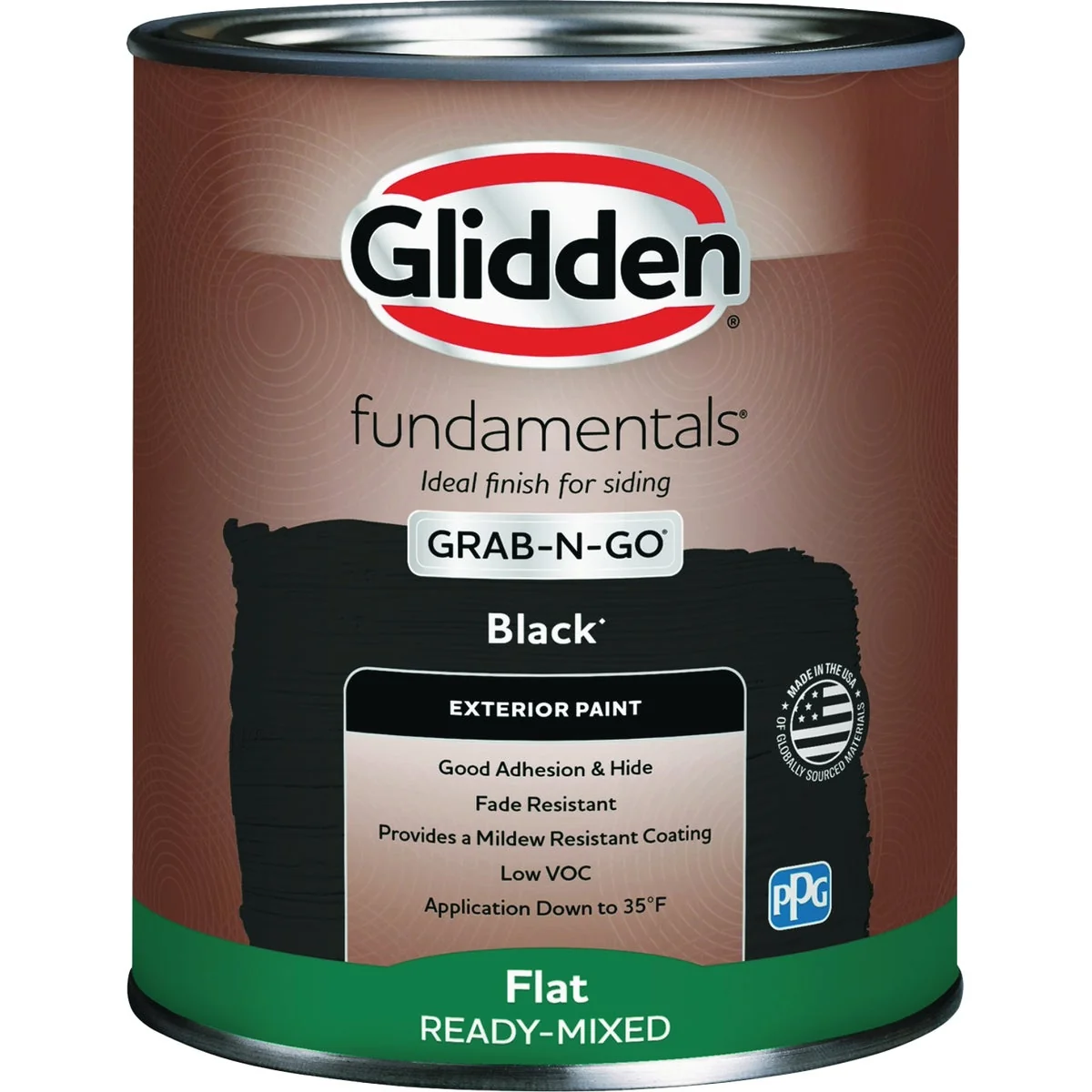 Elite Glidden Fundamentals Exterior Grab-N-Go Black Flat Quart Luxury