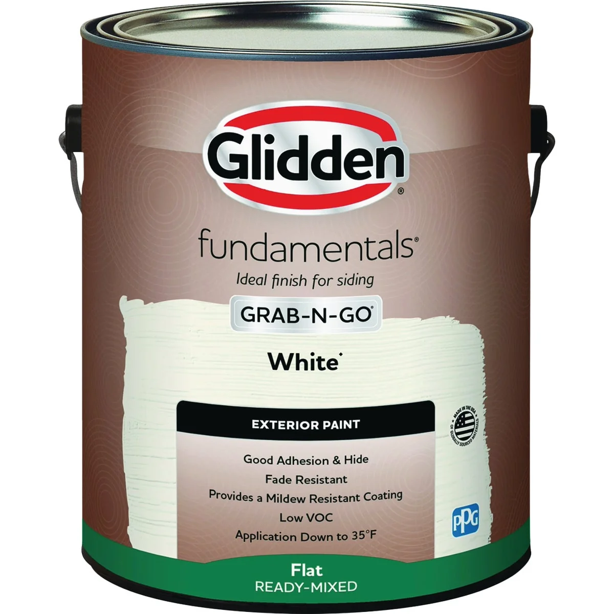 Functional Glidden Fundamentals Exterior Grab-N-Go White Flat Gallon Next-Generation