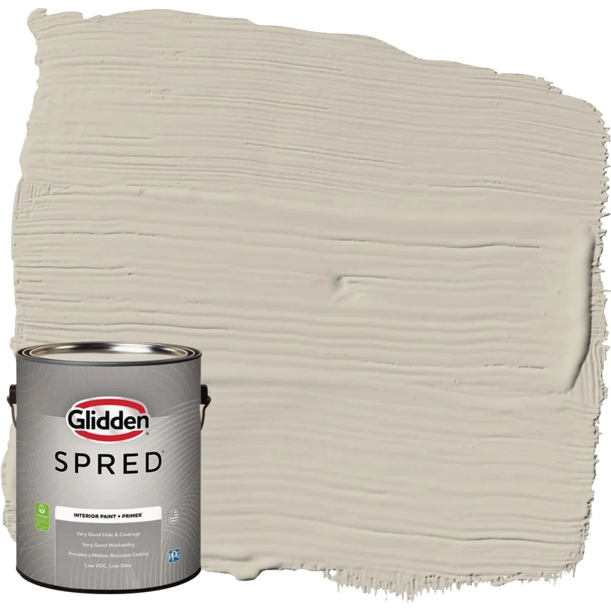 Contemporary Glidden Spred Interior Grab-N-Go Paint Primer Eggshell Paint Storm's Coming 1 Gal. Verified