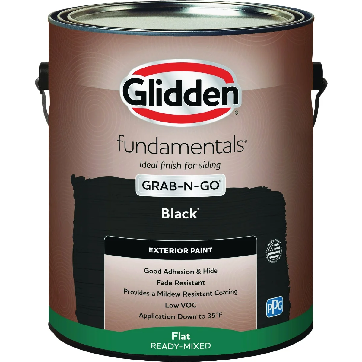 Enhanced Glidden Fundamentals Exterior Grab-N-Go Black Flat Gallon Natural
