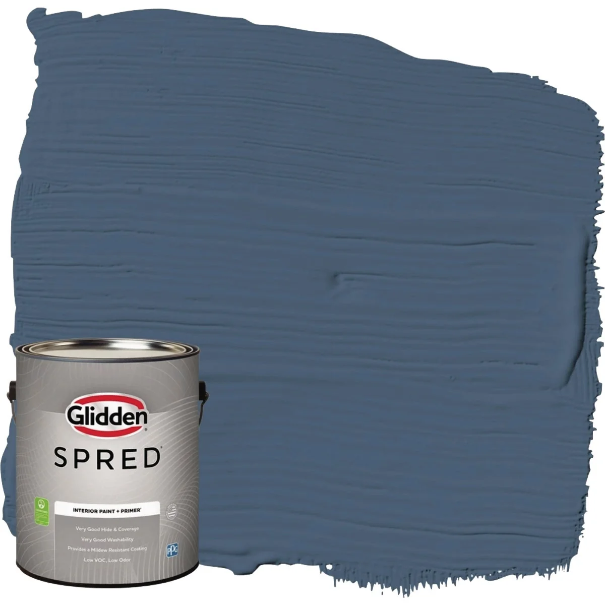 Official Glidden Spred Interior Grab-N-Go Paint Primer Eggshell Paint Blue Fjord 1 Gal. High-End