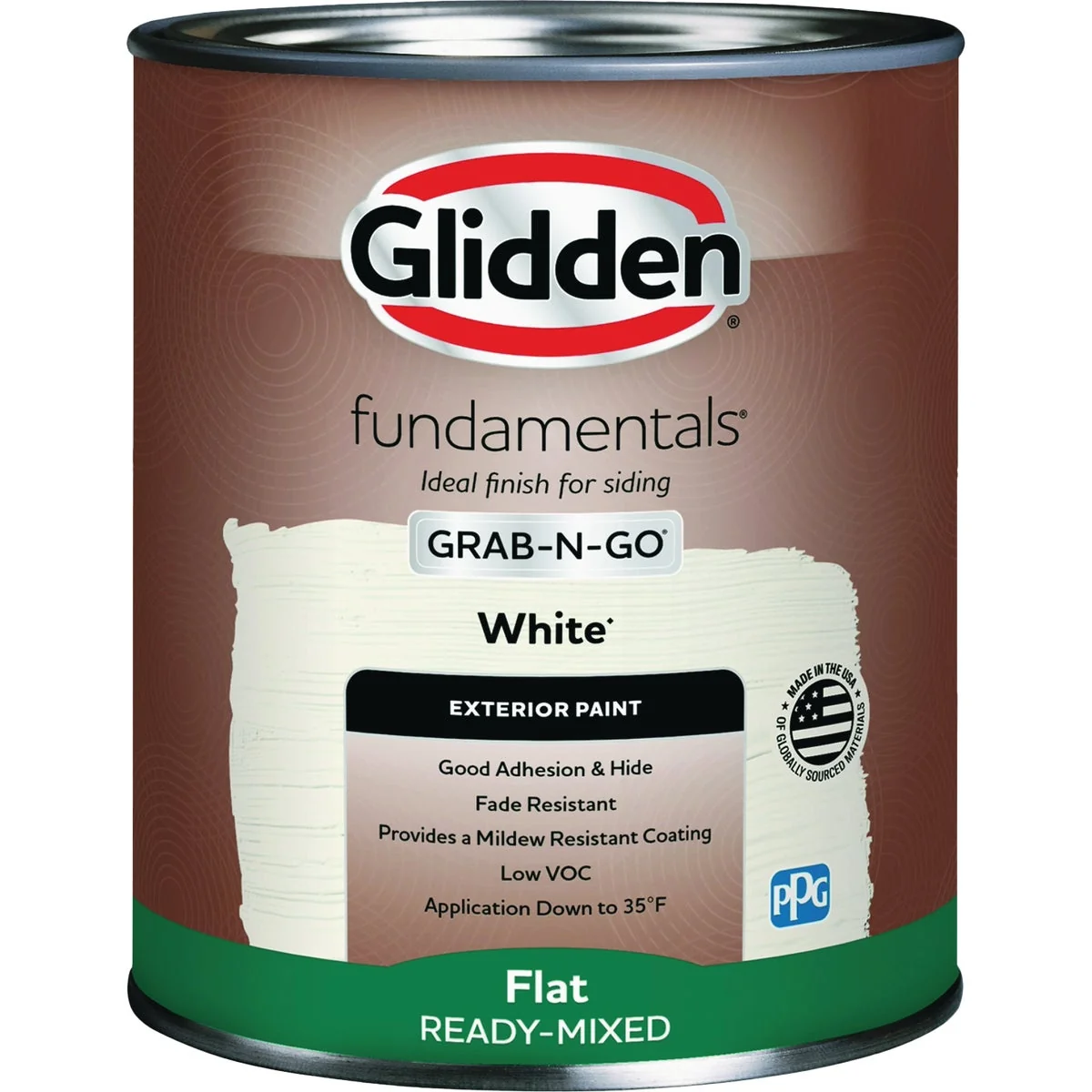 Safe Glidden Fundamentals Exterior Grab-N-Go White Flat Quart Classic