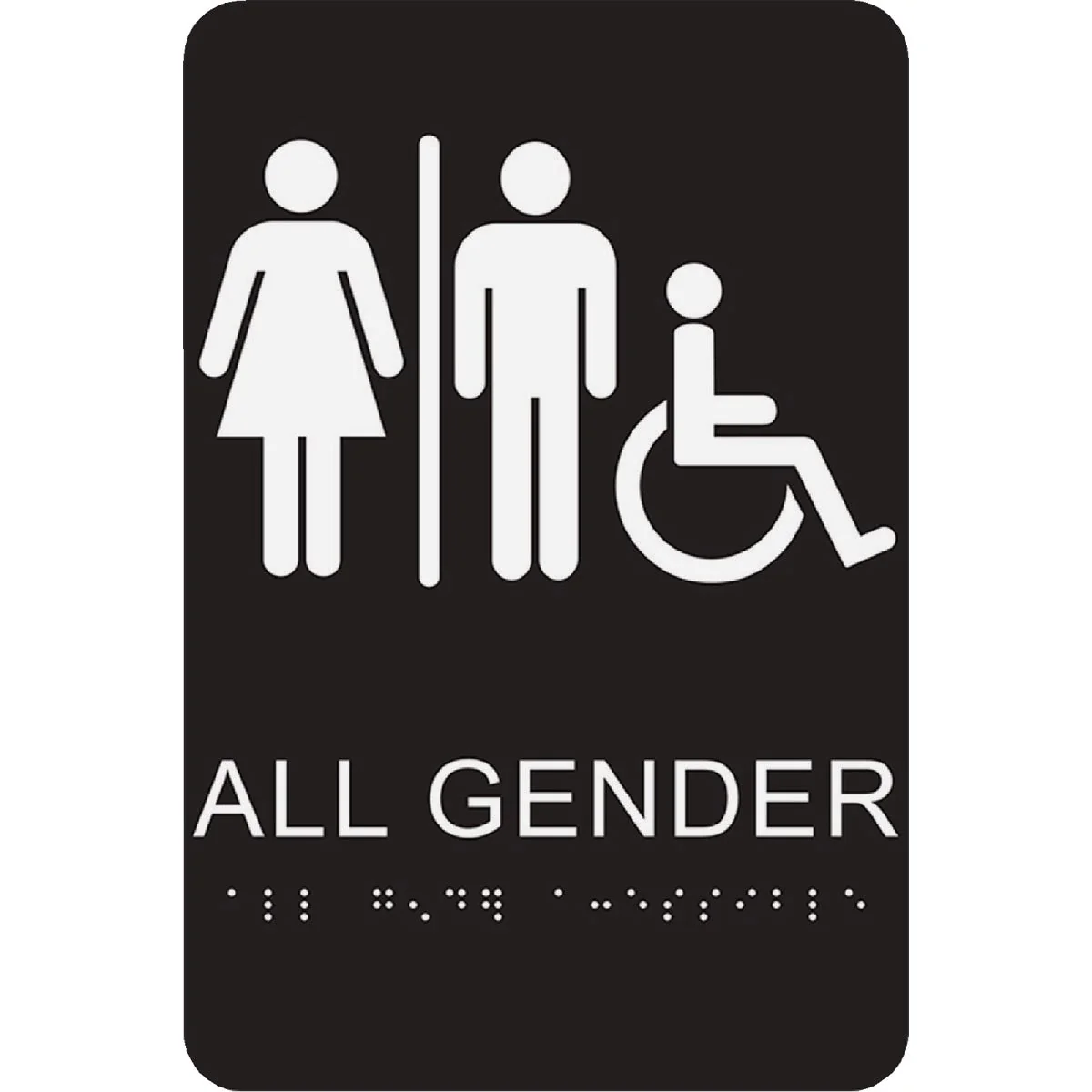 Premium Material Hy-Ko Braille All Gender Sign Powerful