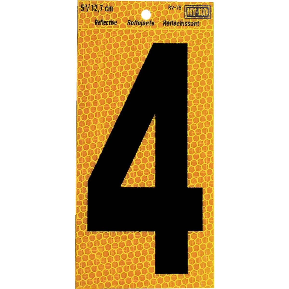 Premium Hy-Ko 5 In. Yellow Reflective Number 4 Expertly Made