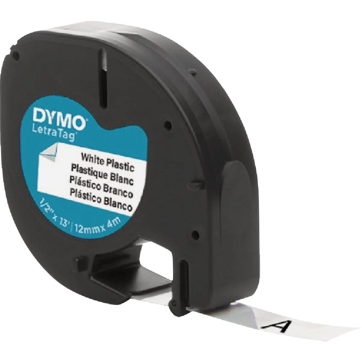 Minimalist DYMO LetraTag Plastic Labels with Black Text on White Label Official