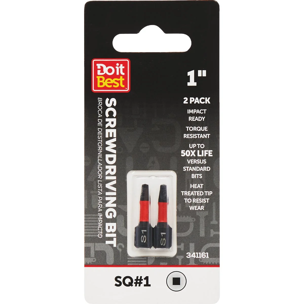 Contemporary Do it 1 Square Recess 1 In. Screwdriver Bit 2-Pack Relaxed