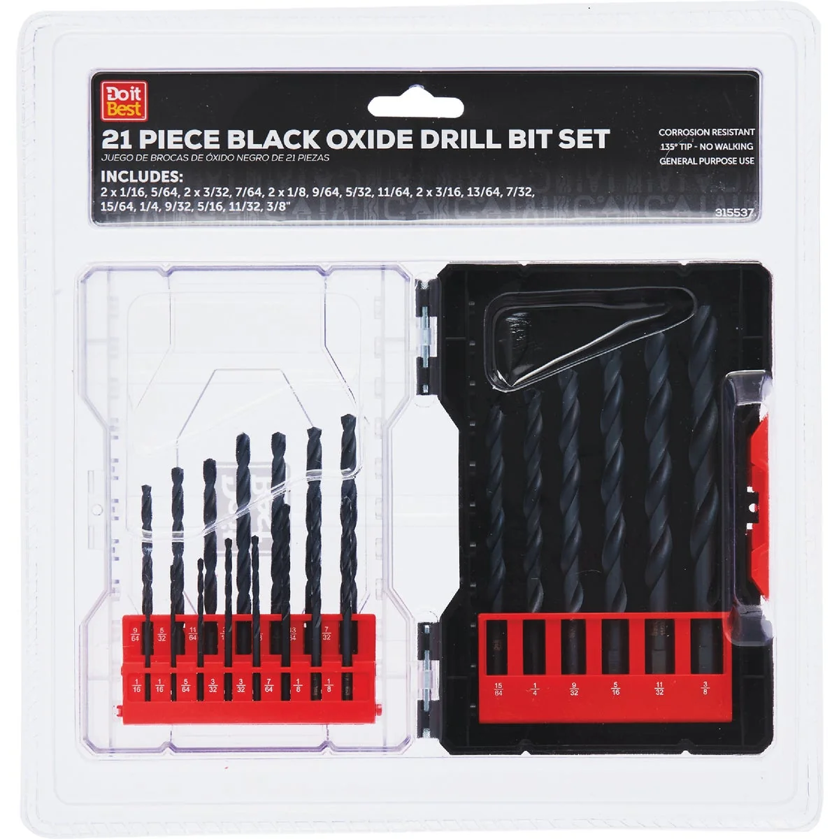 Expertly Made Do it 21-Piece Black Oxide Drill Bit Set 1 16 In. thru 3 8 In. Stylish