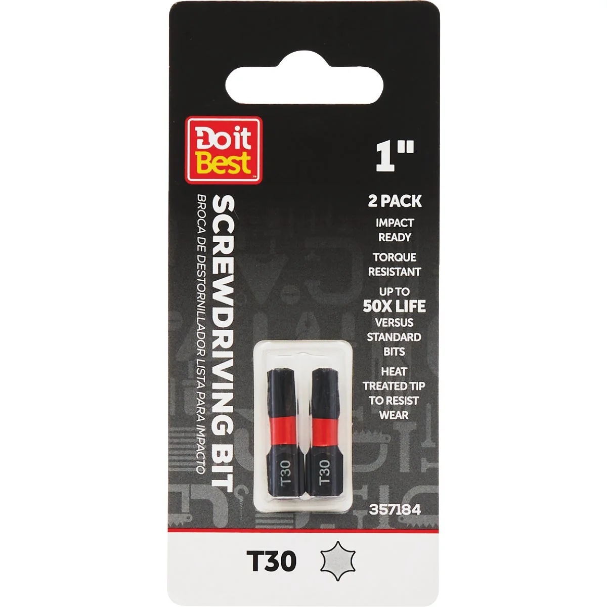 Breathable Do it T30 Torx 1 In. Screwdriver Bit 2-Pack Green