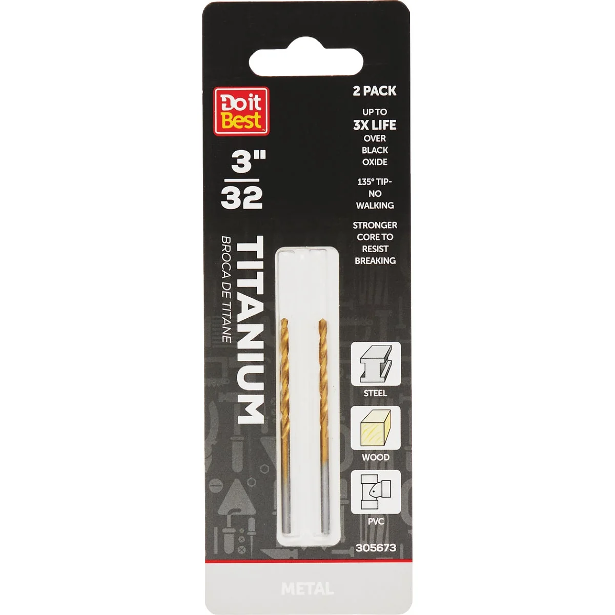 Certified Do it 3 32 In. Titanium Drill Bit 2-Pack First-Class