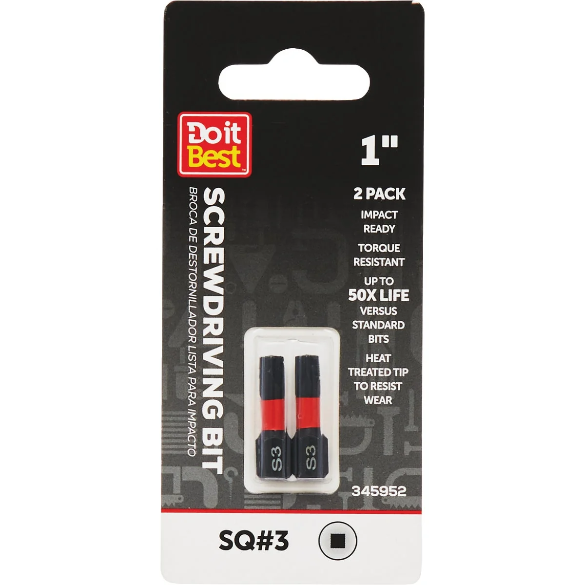 Outstanding Do it 3 Square Recess 1 In. Screwdriver Bit 2-Pack Detailed