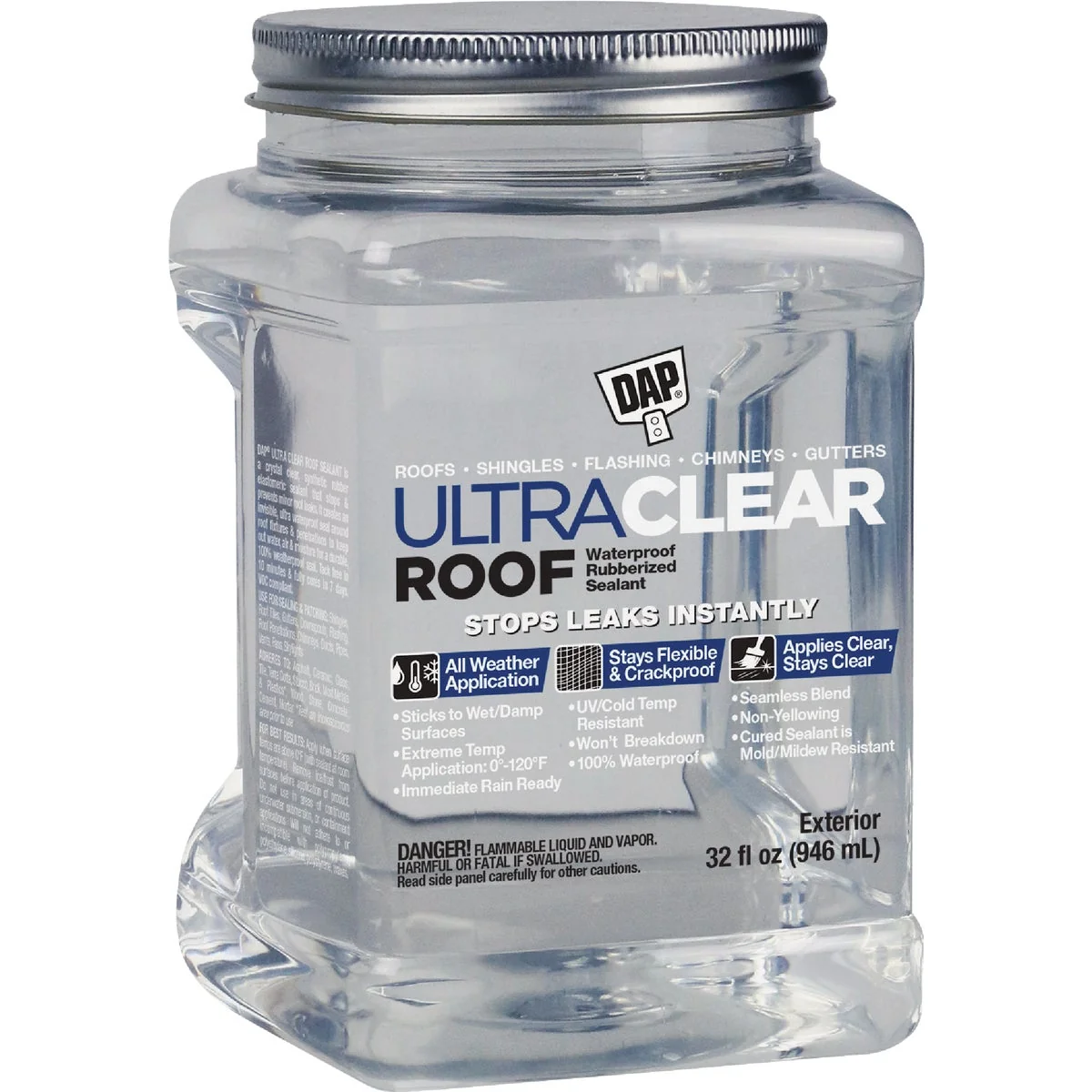 Quality Dap Ultra Clear Roof 32 Oz. Waterproof Rubberized Roof Sealant Proven