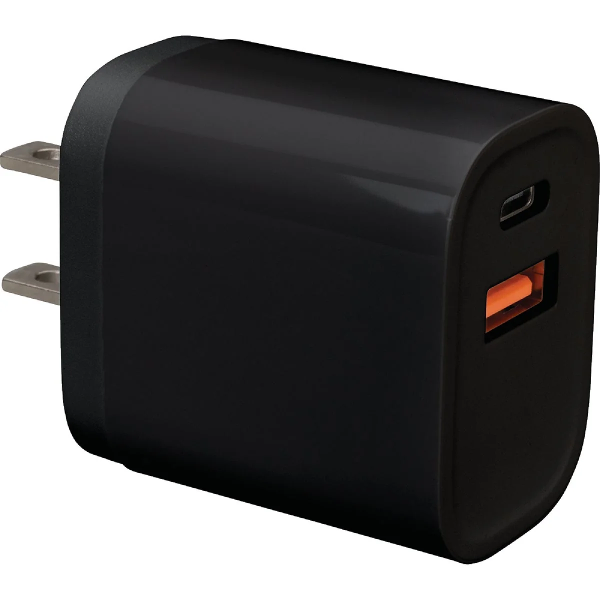 Expertly Made Blue Jet AC Outlet Black Fast Charge 18W Wall USB-C Charger with Power Delivery PD QC Clean
