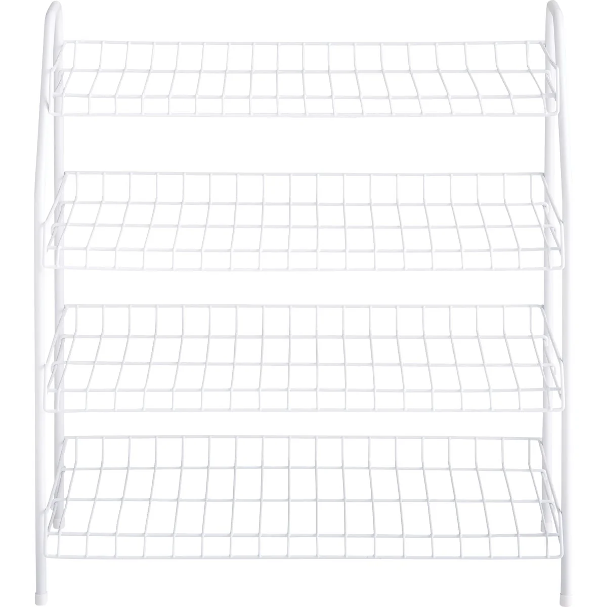 Pure Rubbermaid 4-Tier White Shoe Shelf Detailed