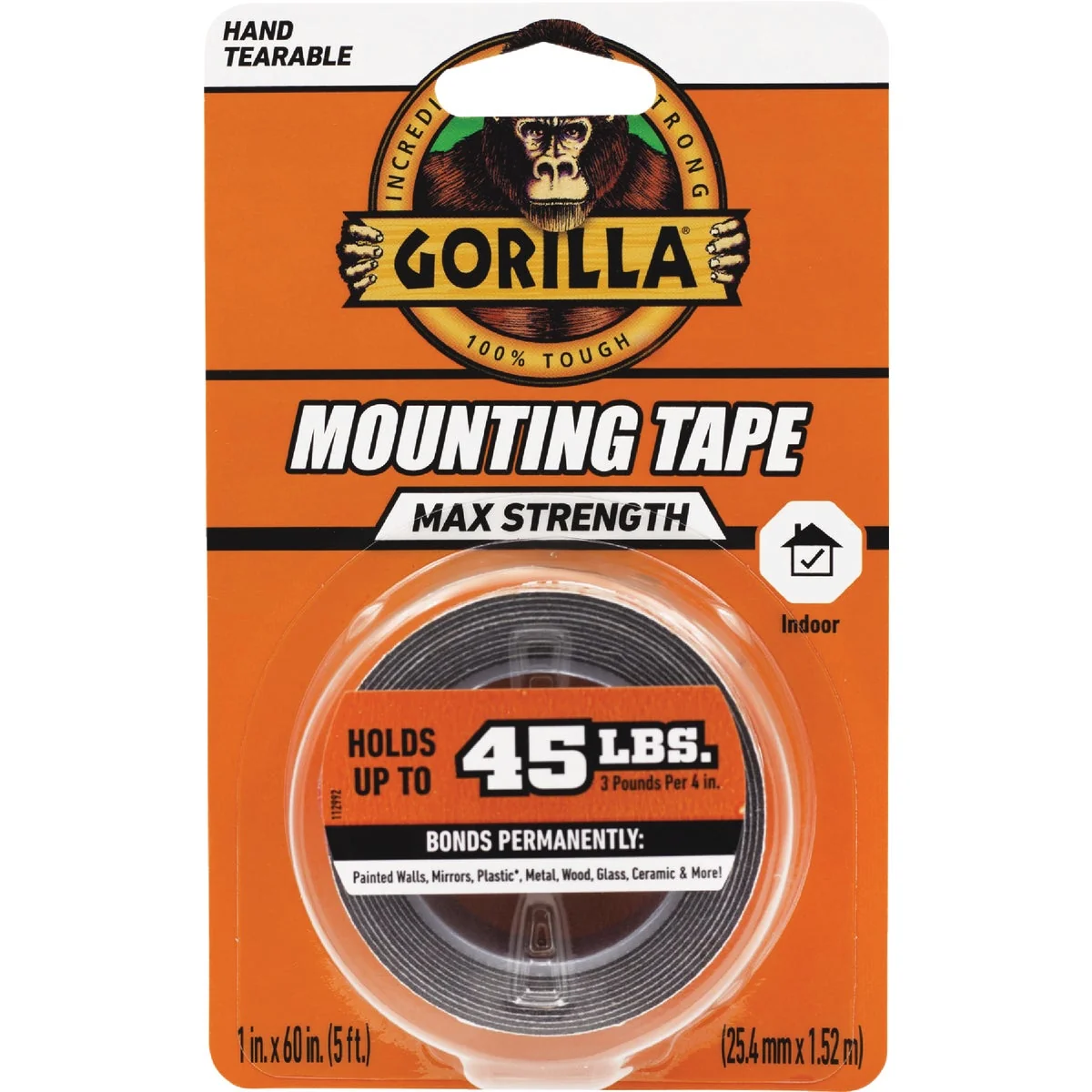 High-Quality Gorilla 1 In. x 60 In. Max Strength Mounting Tape Sustainable