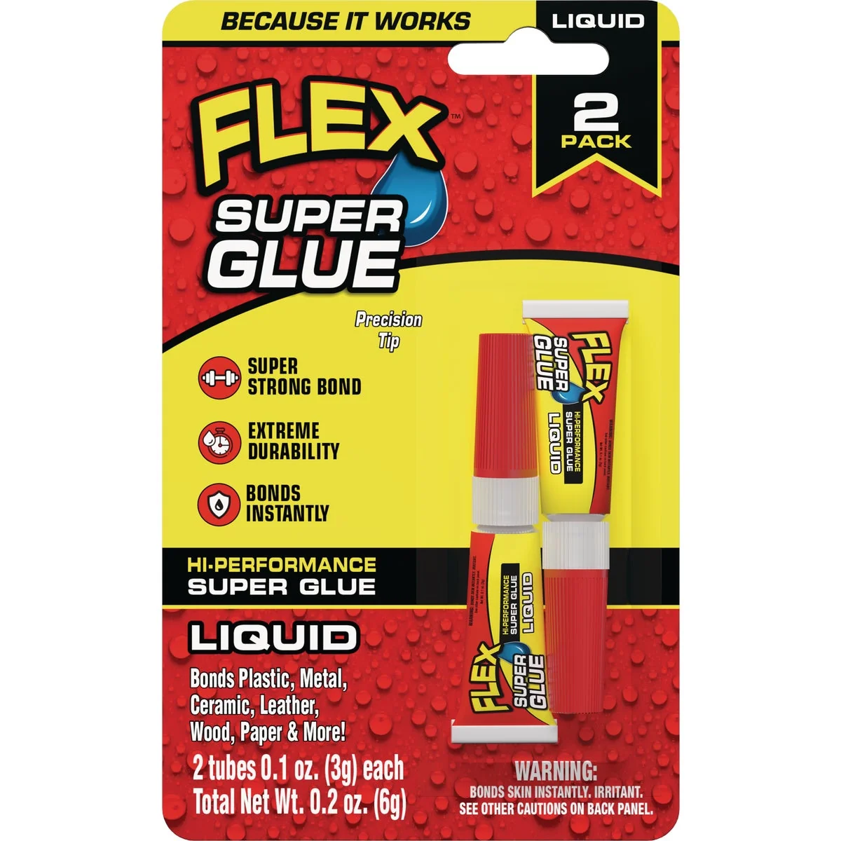 Carefully Designed Flex 0.1 Oz. Liquid Super Glue 2-Pack High-Performance