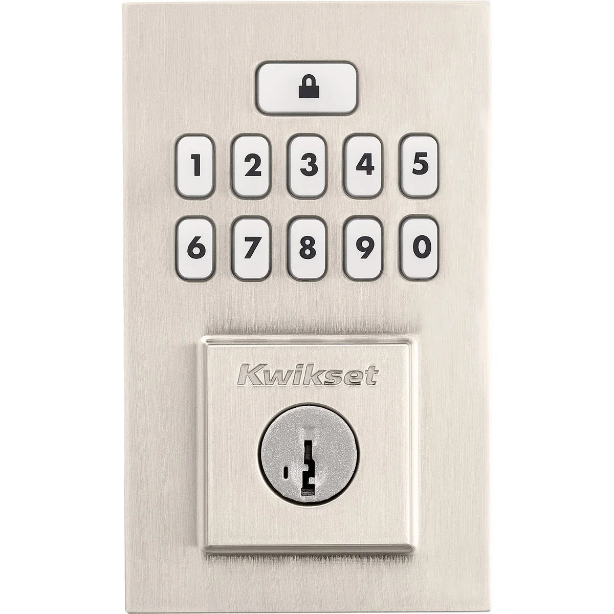 Modern Kwikset Signature Series Contemporary SmartCode Satin Nickel Electronic Deadbolt Advanced