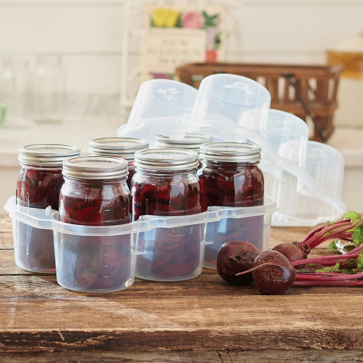 Reliable Roots Harvest SafeCrate Quart Jar Storage Container 6 Jar Capacity Refined