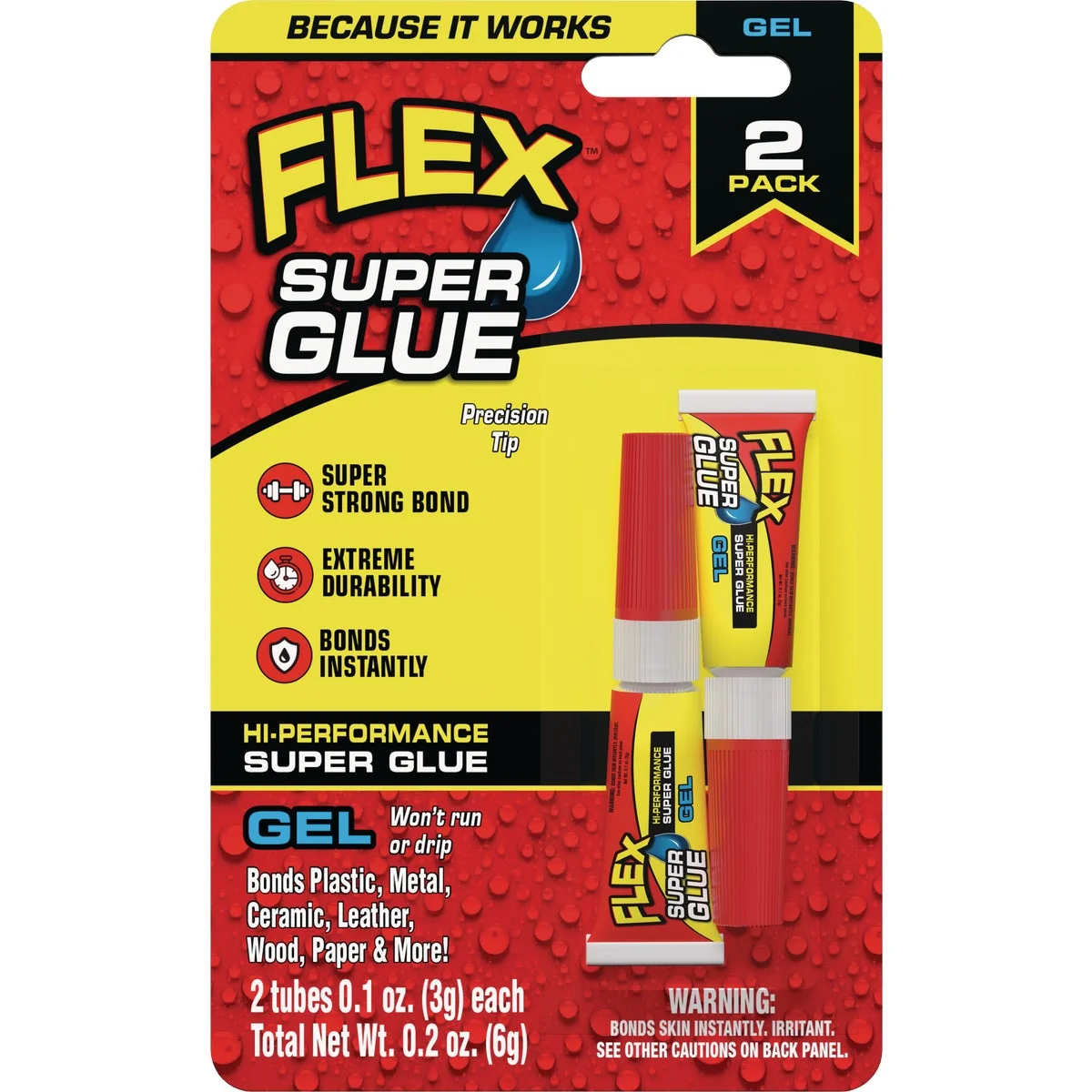Fast Flex 0.1 Oz. Gel Super Glue 2-Count Solid