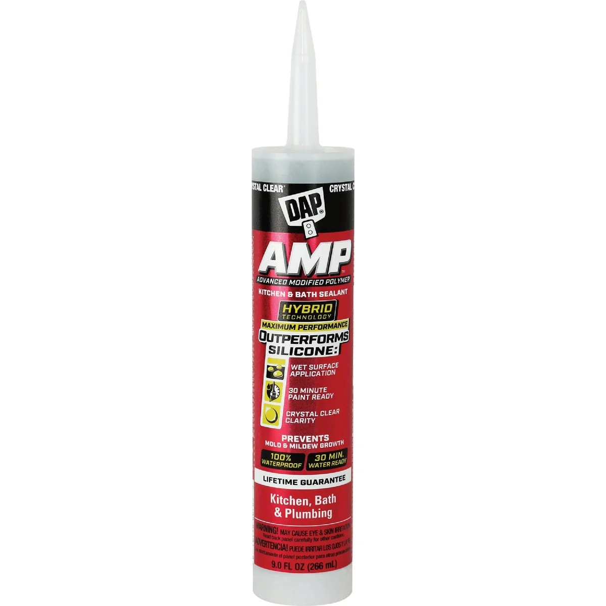 Pure DAP AMP 9 Oz. Advanced Modified Polymer Kitchen Bath Plumbing Sealant Crystal Clear World-Class