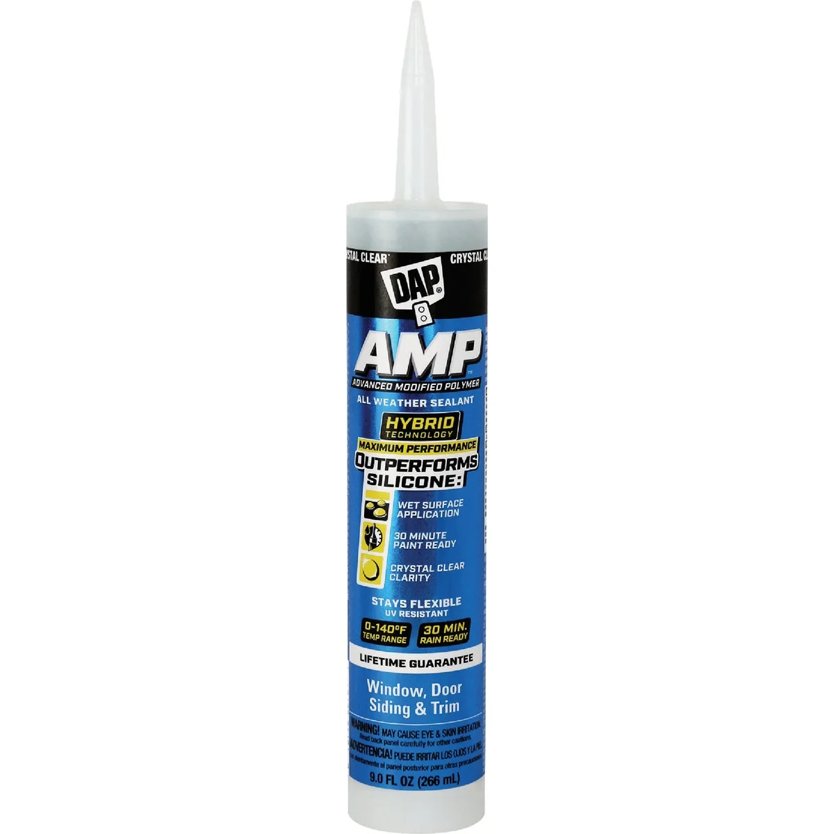 Modern DAP AMP 9 Oz. Advanced Modified Polymer All Weather Window Door Siding Sealant Crystal Clear Genuine