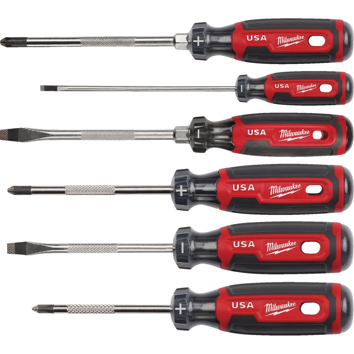 Traditional Milwaukee Cushion Grip Screwdriver Set 6-Piece Convenient