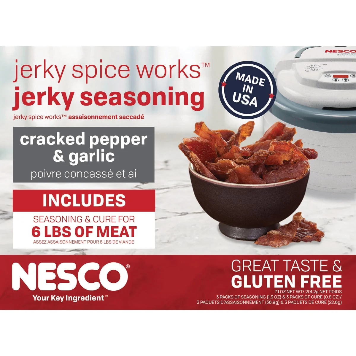 Pure Nesco Cracked Pepper Garlic Jerky Seasoning 6 Lb. Yield Quality