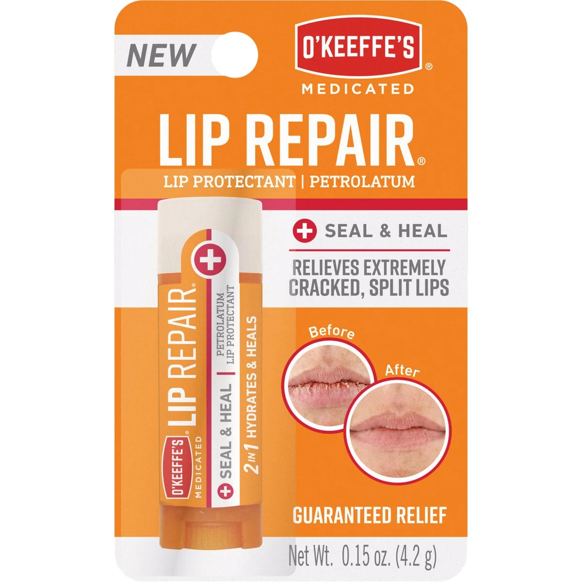 Secure O'Keeffe's Seal Heal Unflavored Lip Repair 0.15 Oz. Breathable