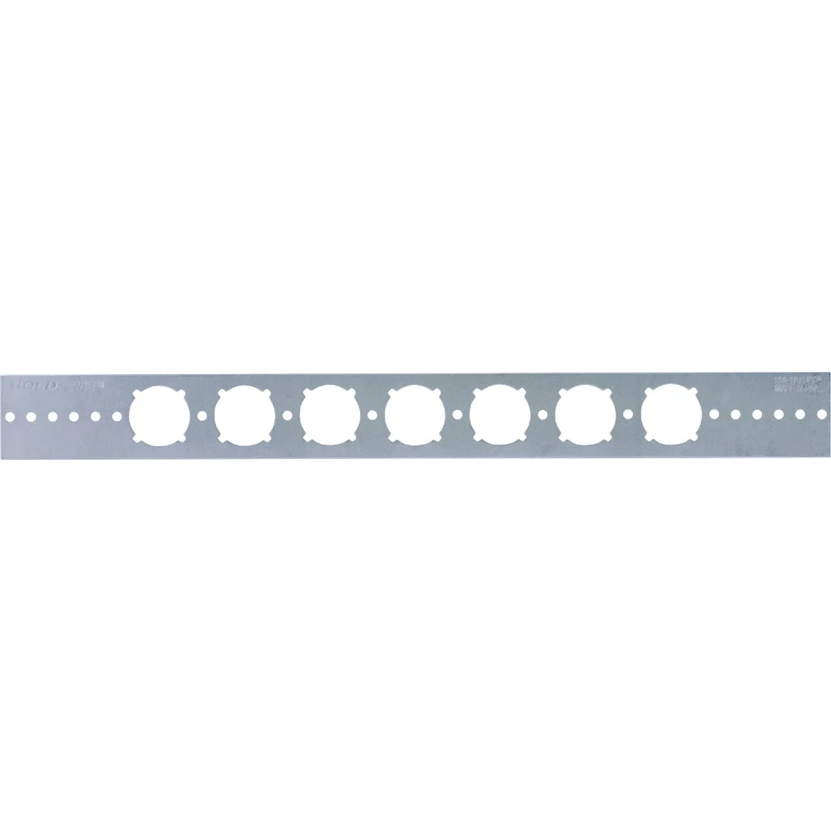 Breathable HoldRite PEXRite 20 In. Galvanized Flat Bracket with Keyed Holes for 1 2 In. 3 4 In. or 1 In. Pipe Long-Lasting