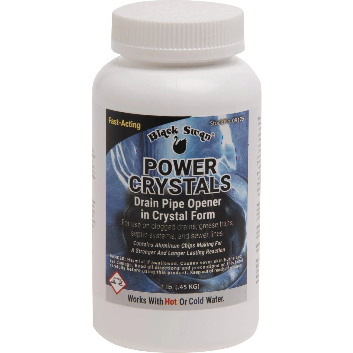 Smooth Black Swan Power Crystals Drain Pipe Opener 1 Lb. Certified