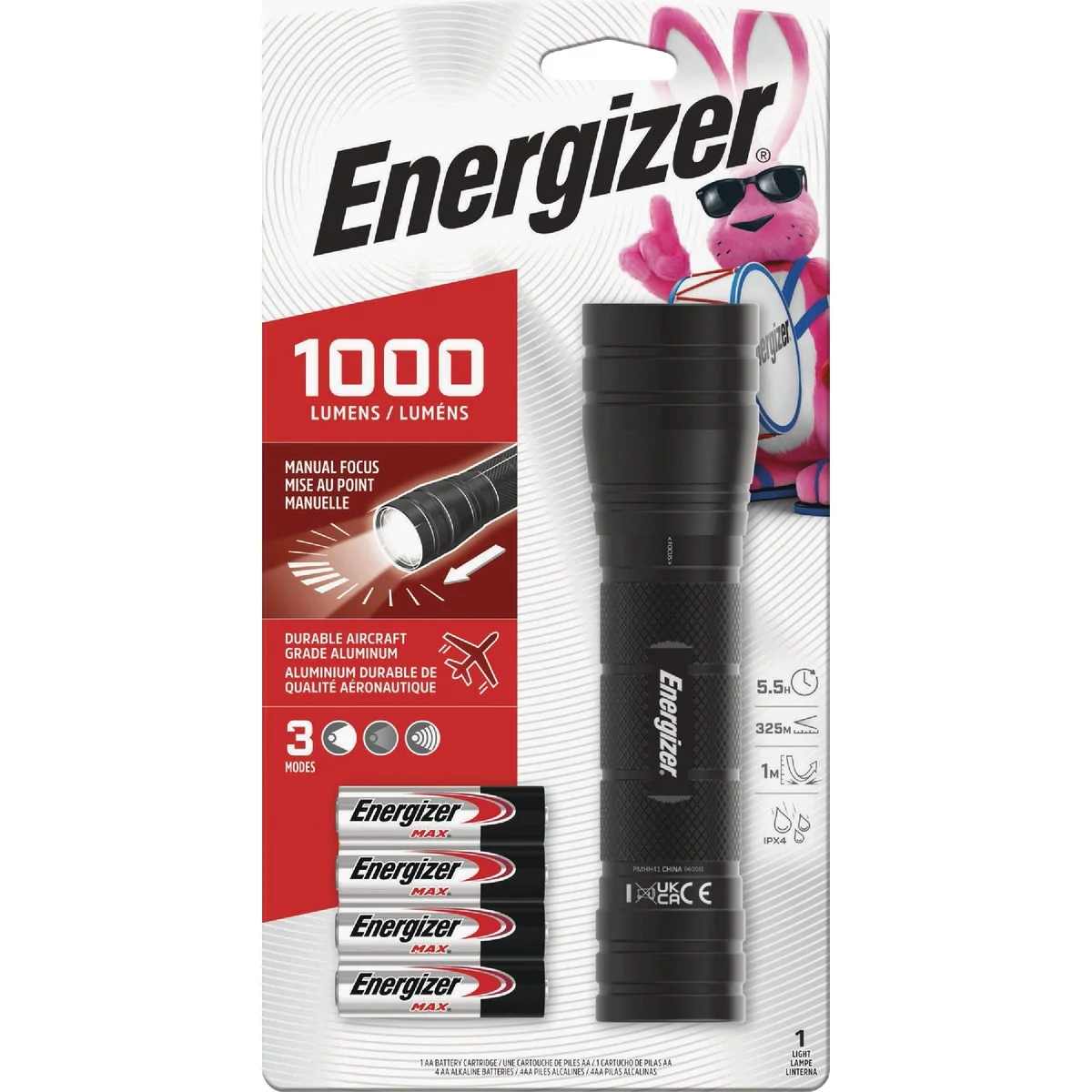 Clean Energizer 1000 Lm. LED Metal Flashlight Environmentally Friendly