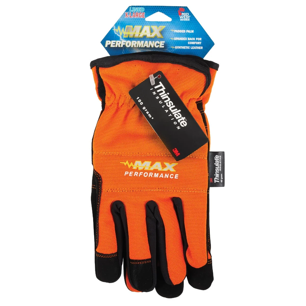 Safe Midwest Gloves Gear Max Performance Men's XL Thinsulate Lined Work Glove Superior