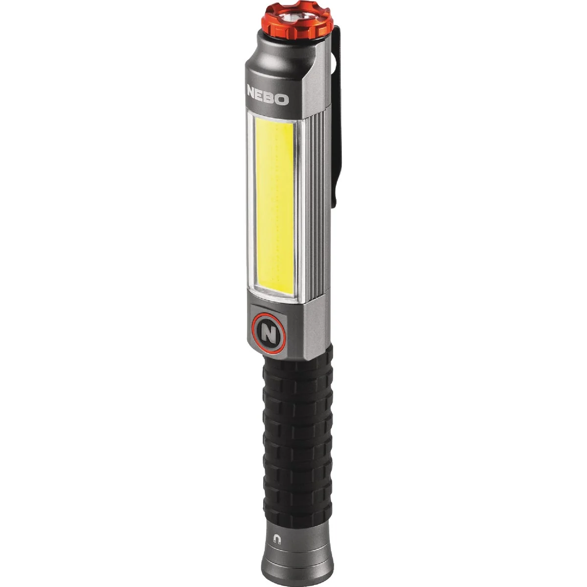 Detailed Nebo Big Larry Alkaline Dual Flashlight Worklight with Magnetic Base Green