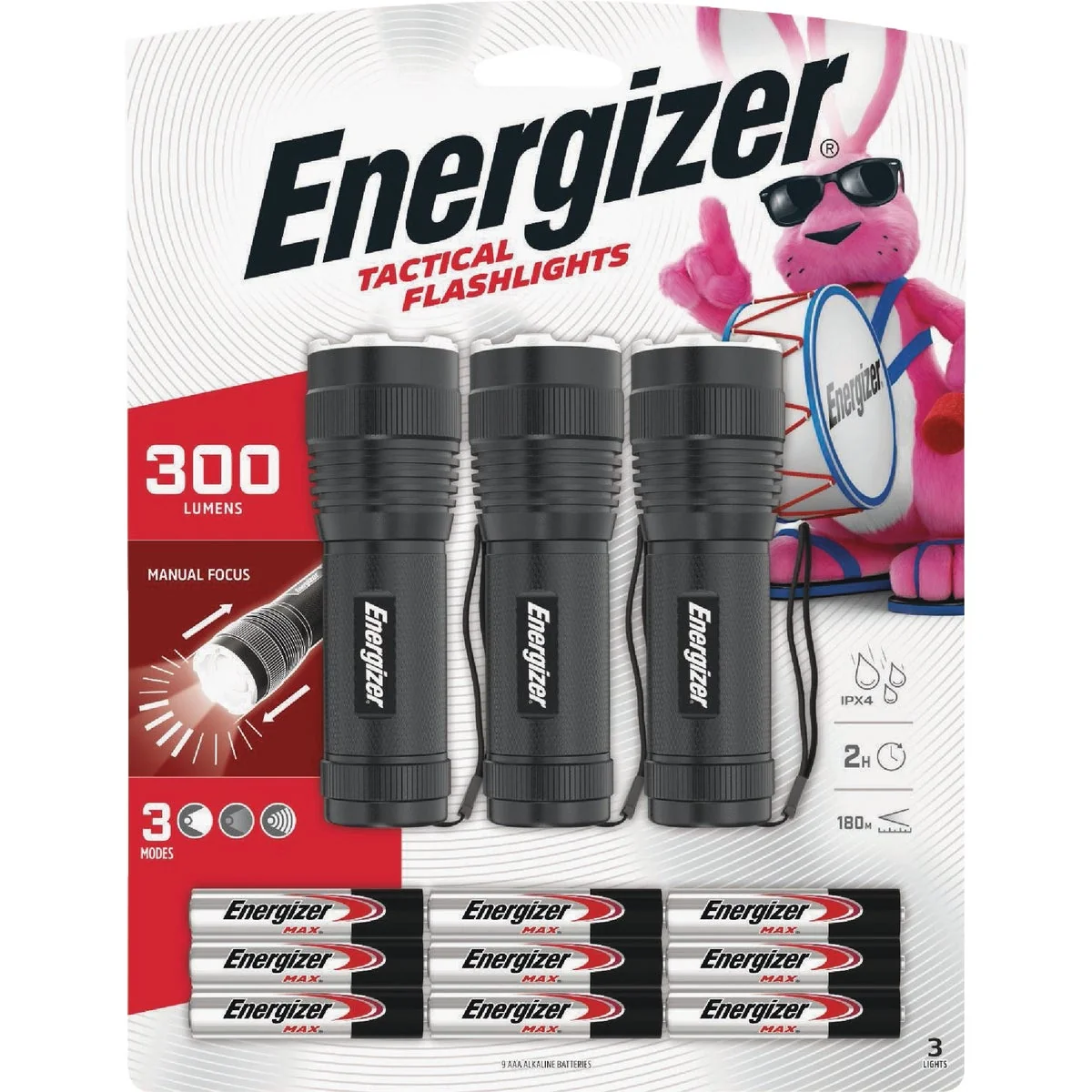 Convenient Energizer 300 Lm. LED Tactical Flashlight 3-Pack Eco-Friendly