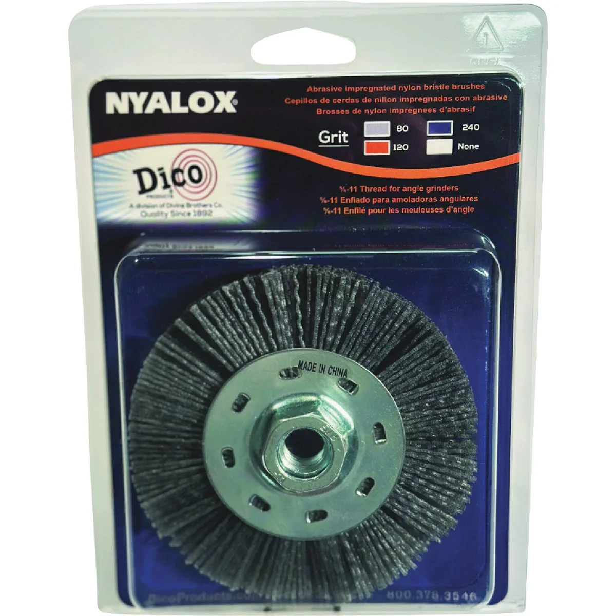 Practical Dico Nyalox 4-1 2 In. 5 8 In.-11 Coarse Gray Angle Grinder Wheel Brush Versatile