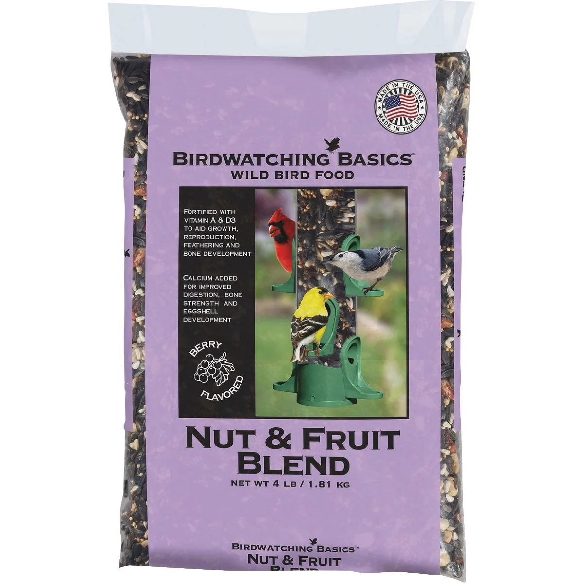 Reliable Birdwatching Basics 4 Lb. Nut Fruit Blend Wild Bird Food Convenient