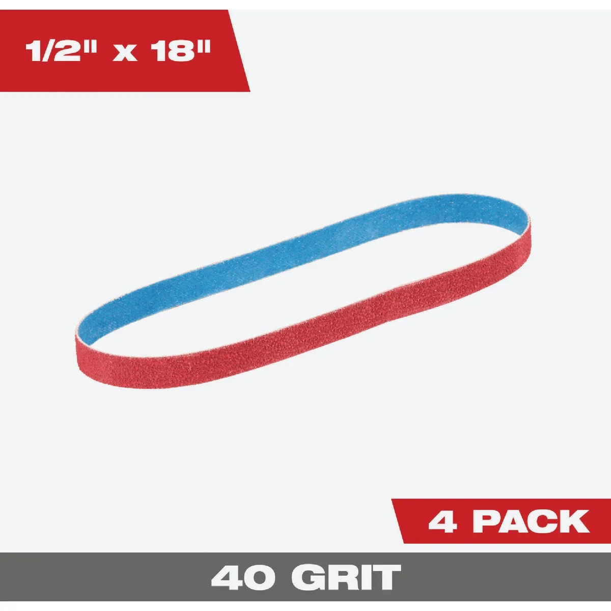 Smart Milwaukee 1 2 In. x 18 In. 40 Grit Bandfile Belt 4-Pack Lightweight