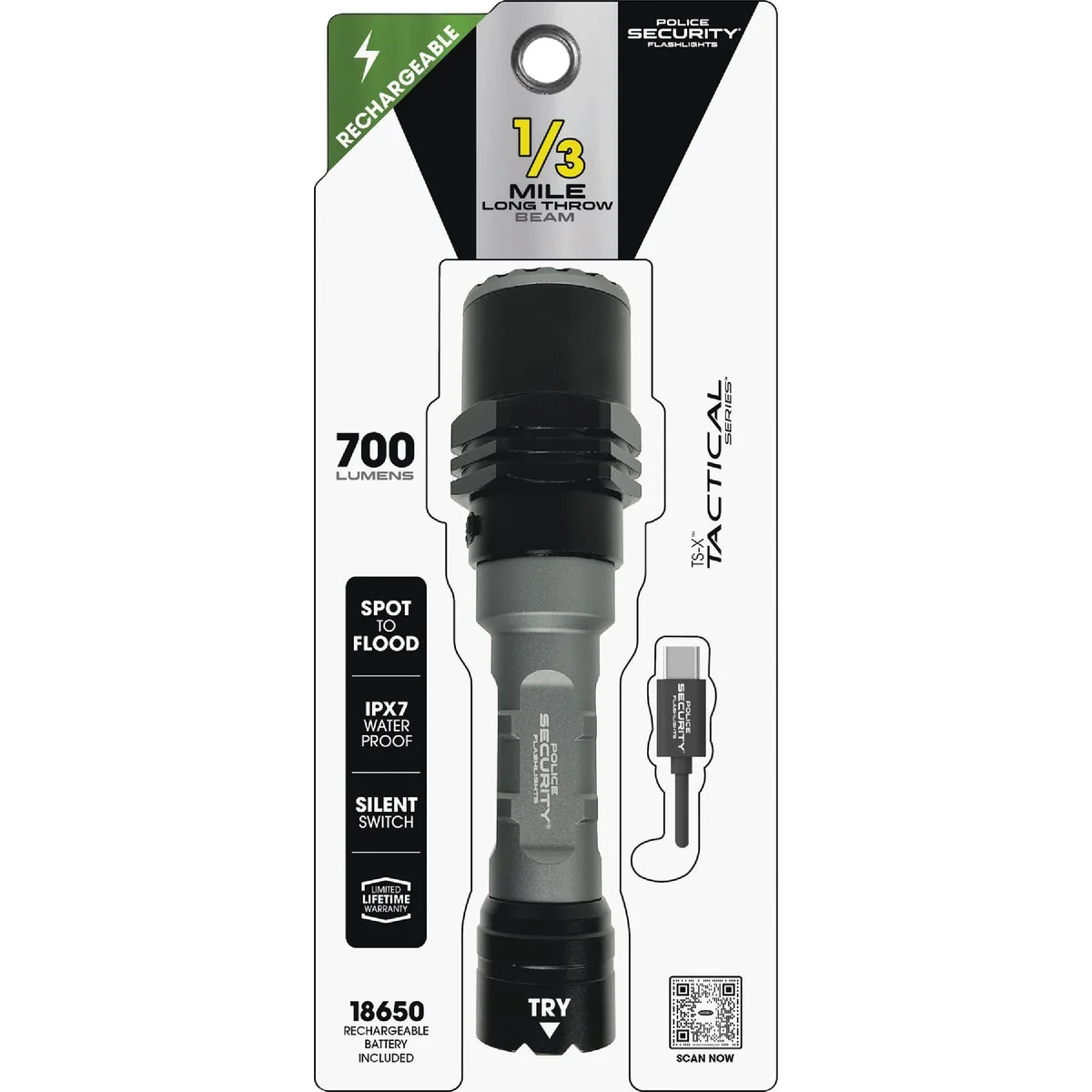 Recyclable Police Security Long Throw TS-X 700 Lm. LED Flashlight Luxury