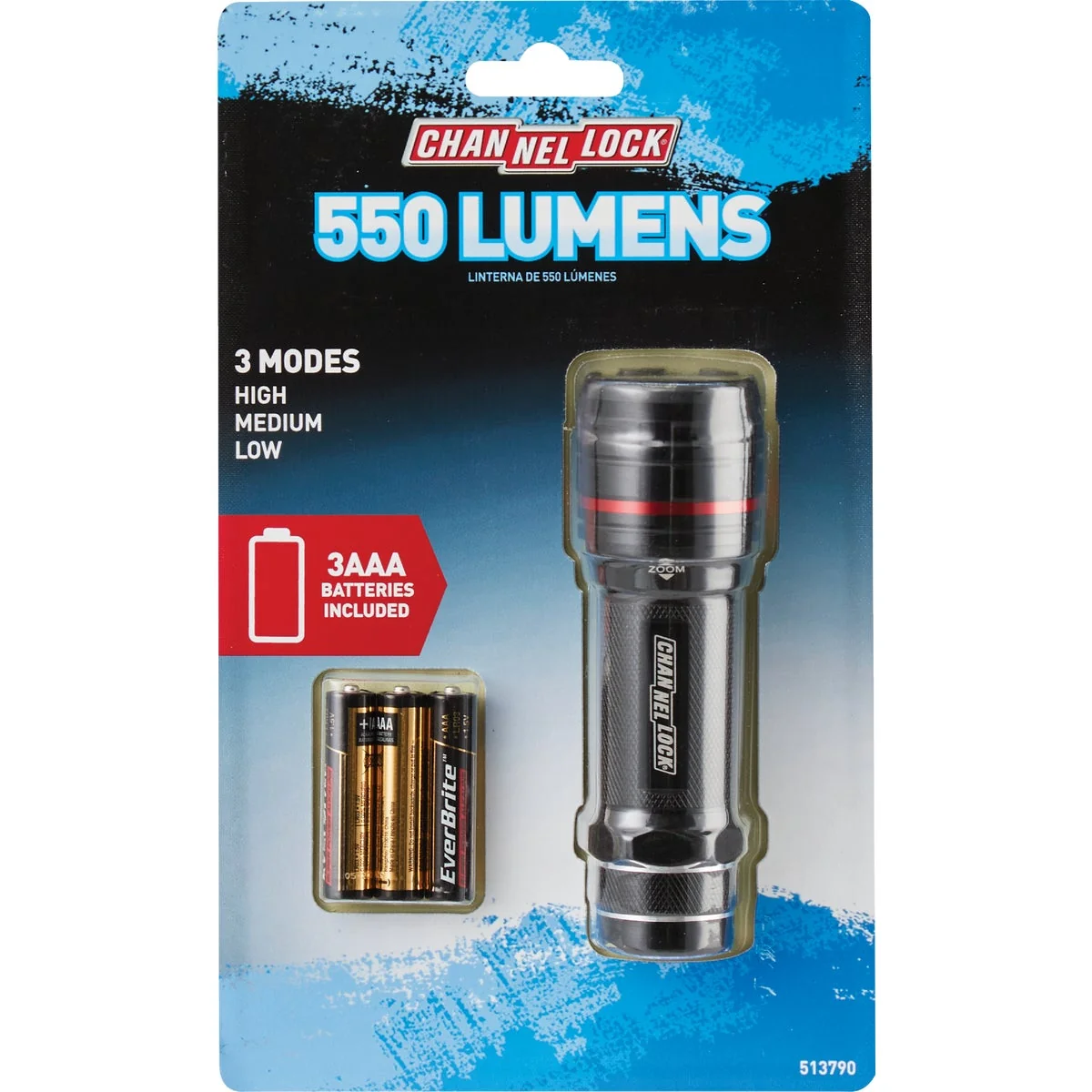 Healthy Channellock 550 Lm. Zoom Aluminum LED Flashlight Soft