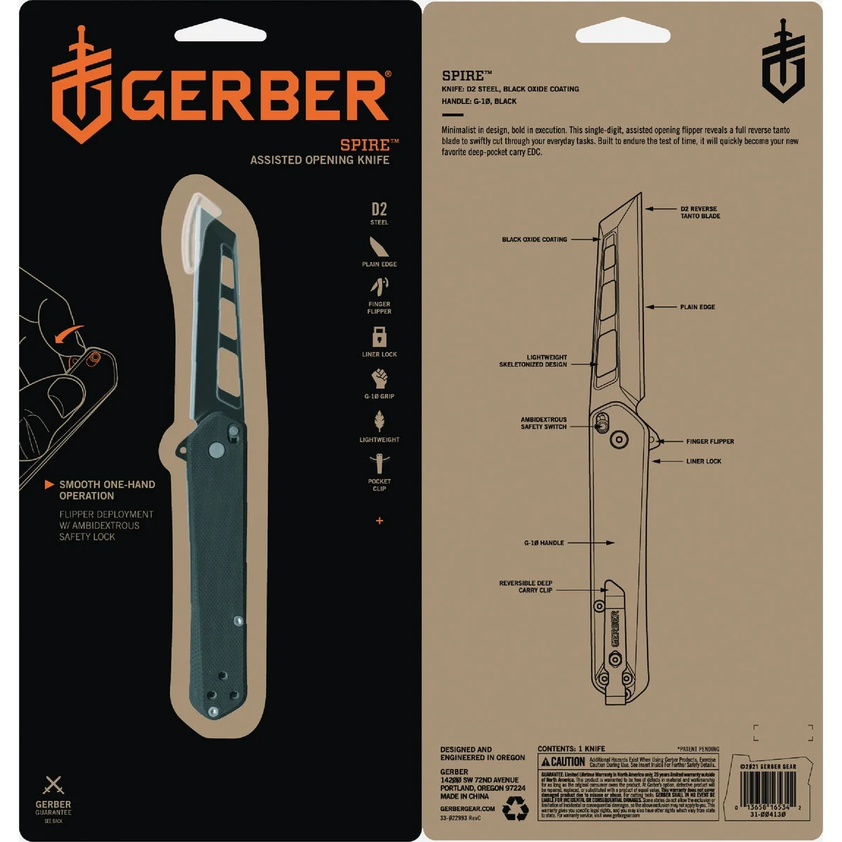 Natural Gerber Spire 2.93 In. Assisted Opening Knife Fashionable