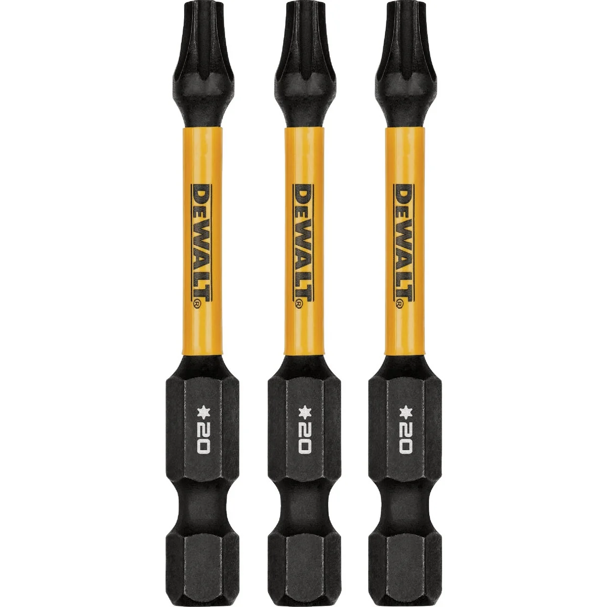 Classic DEWALT FlexTorq 2 In. T20 TORX Impact Screwdriver Bit 3-Pack World-Class