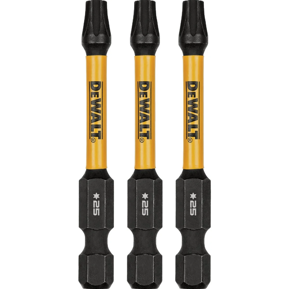 Genuine DEWALT FlexTorq 2 In. T25 TORX Impact Screwdriver Bit 3-Pack Dependable