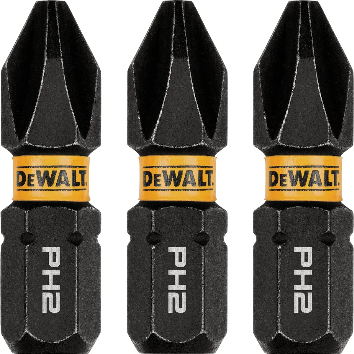 Advanced DEWALT FlexTorq 1 In. 2 Phillips Impact Screwdriver Bit 3-Pack Organic