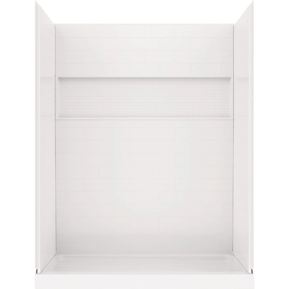 Refined Bootz NexTile 6032 60 In. x 74 In. x 32 In. Direct-to-Stud Shower Wall Kit in White 4-Piece Top-Quality