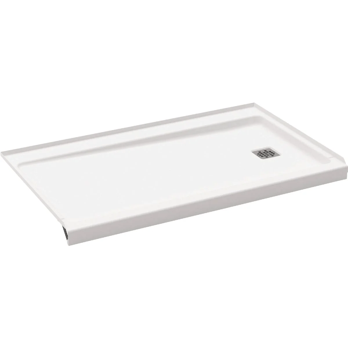World-Class Bootz ShowerCast 6030 60 In. W. x 32 In. D. Right Drain Shower Floor in White Fine