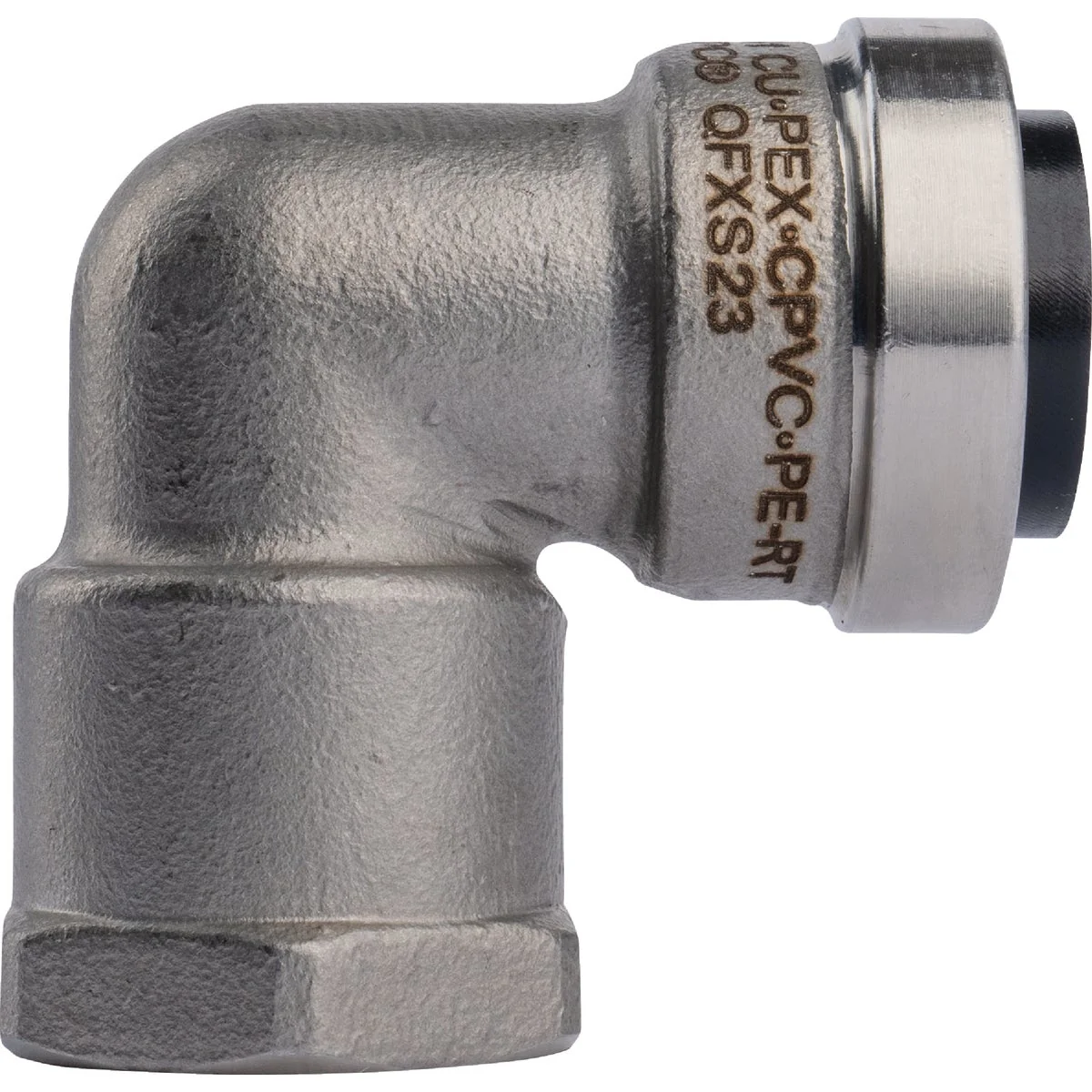 Original QuickFitting 1 2 In. Push-to-Connect x 1 2 In. FNPT Stainless Steel 90-Degree Elbow Elegant